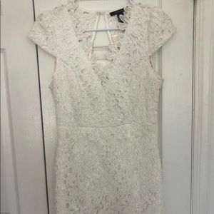 White Appliqué Mini Dress